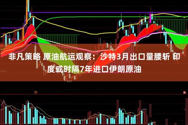 非凡策略 原油航运观察：沙特3月出口量腰斩 印度或时隔7年进口伊朗原油