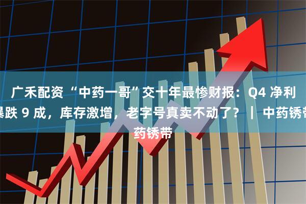 广禾配资 “中药一哥”交十年最惨财报：Q4 净利暴跌 9 成，库存激增，老字号真卖不动了？｜ 中药锈带